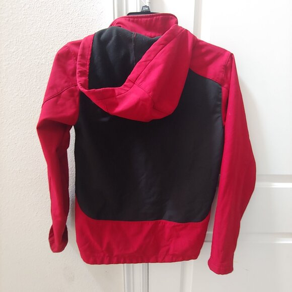 HEB Employee Unisex Jacket Full Zip Hood Red Black Size Small - Picture 3 of 3